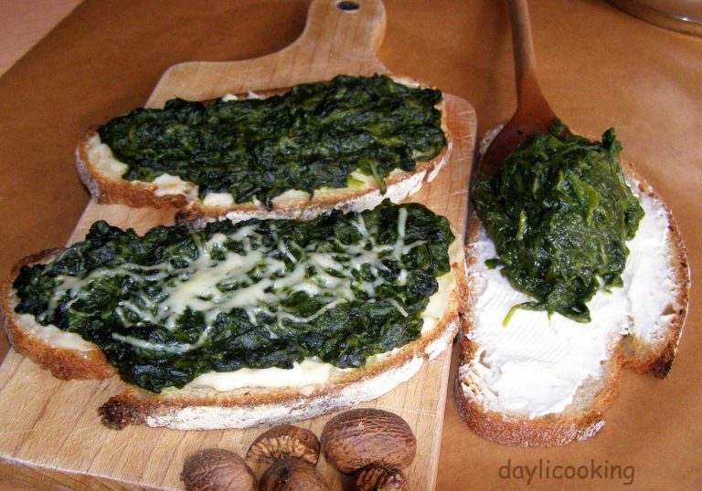 Przepis na grzanki ze szpinakiem