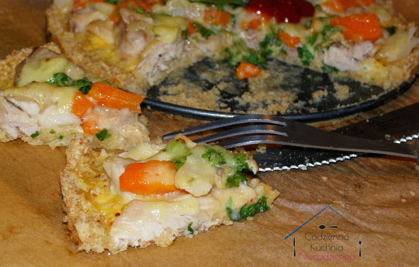 zapiekanka tarta z kurczakiem i warzywami - przepis