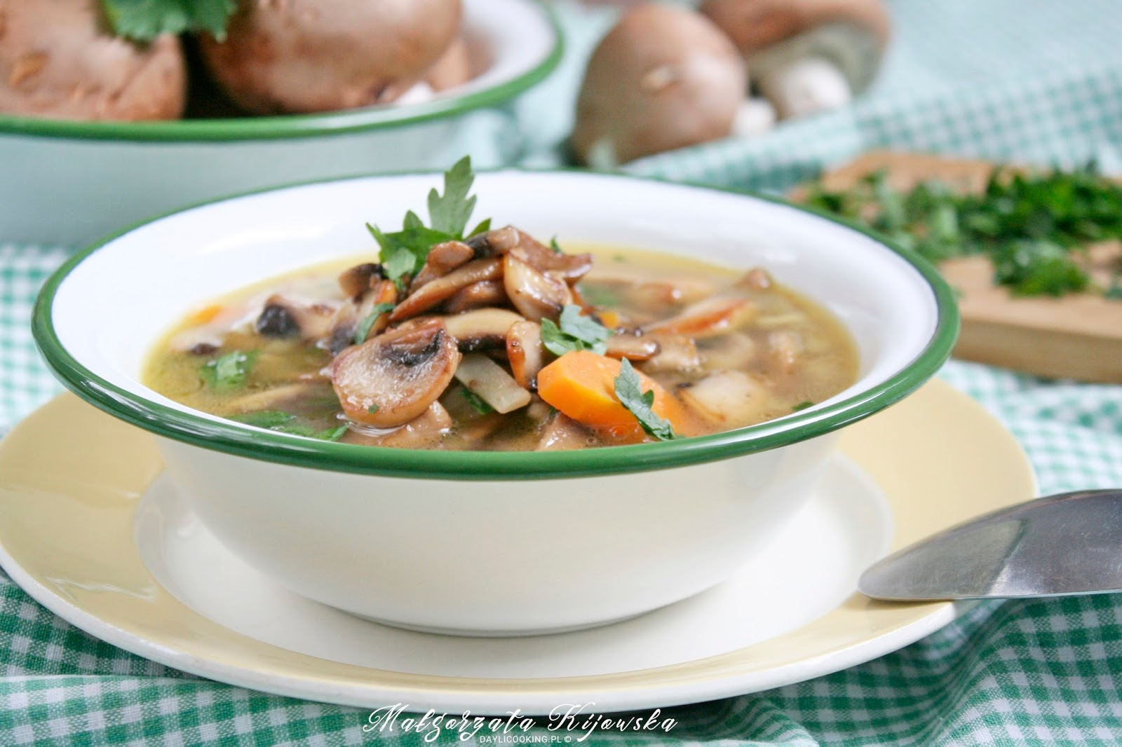 Zupa pieczarkowa z brązowych pieczarek
