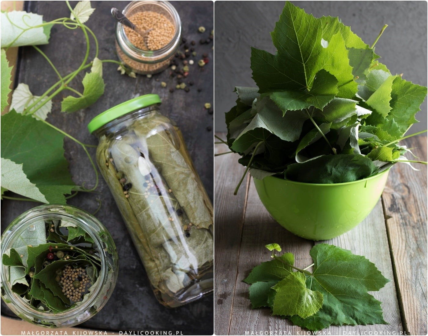 Przepis na kiszone liście winogron